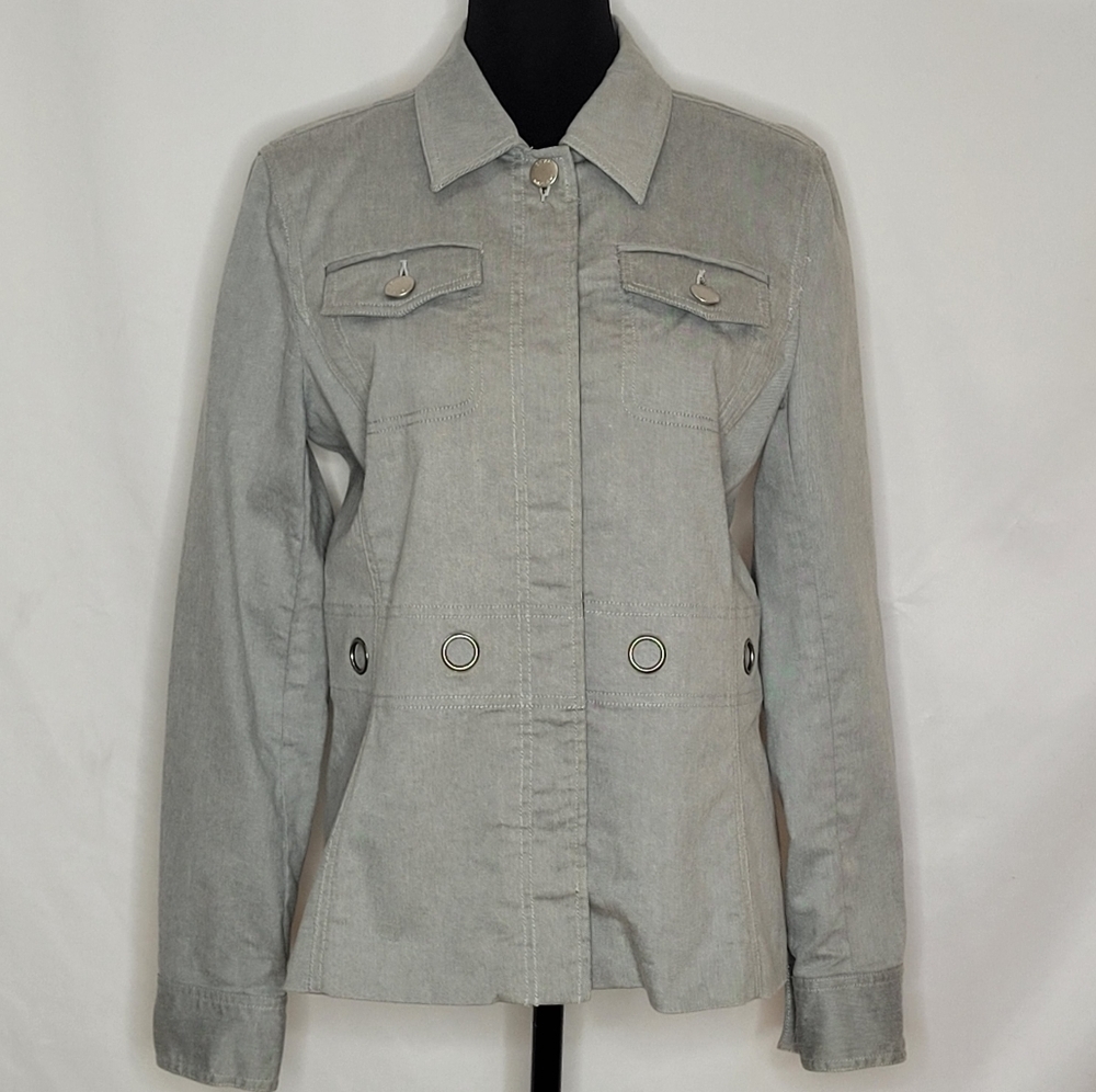 Isaac Mizrahi Lightweight Denim Blazer-Style Jacket - Size M